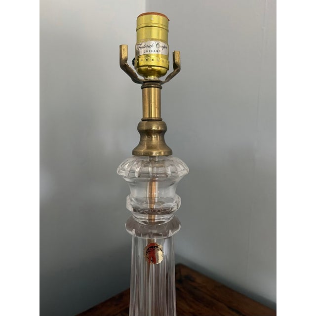 Late 20th Century Late 20th Century Federick Cooper Hollywood Regency Cut Glass & Brass Table Lamp For Sale - Image 5 of 10