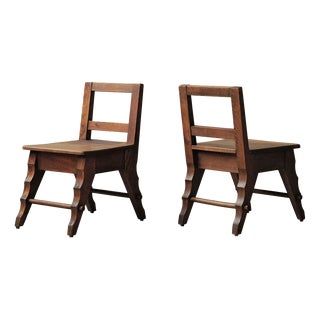 Modernist Oak Chairs, France, 1940s, Set of 2 For Sale
