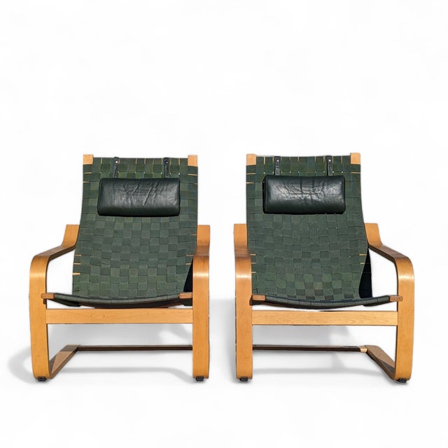 Late 20th Century Mid-Century Modern Aalto Tribute Points Lounge Chairs by Noboru Nakamura for Ikea, Limited Edition, 1990s For Sale - Image 5 of 10