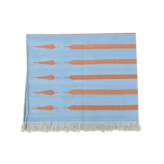 Not Yet Made - Made To Order Amritsar Rug, 6' x 9', Light Blue and Terra Cotta For Sale - Image 5 of 6