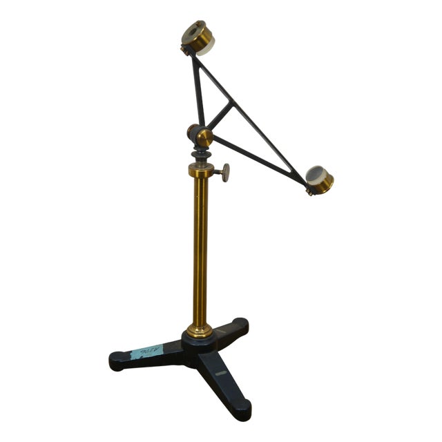 Antique Max Kohl Chemnitz Germany Brass Iron Optical Polariscope Scope 15" For Sale