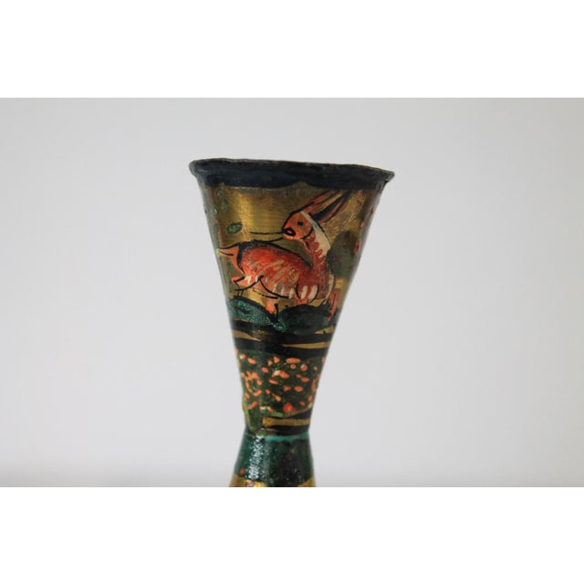 Vintage Chinese Hand Painted Cloisonné Vase For Sale - Image 9 of 13