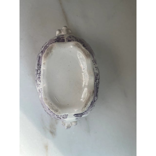 Purple Antique Purple Staffordshire Transferware Rare Child’s Sugar Bowl For Sale - Image 8 of 10