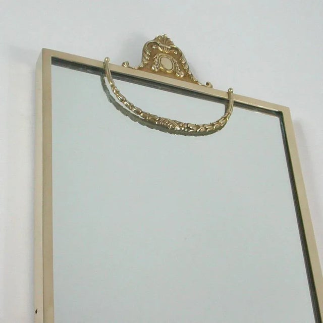 Italian Brass Wall Mirror, 1950s For Sale - Image 9 of 13