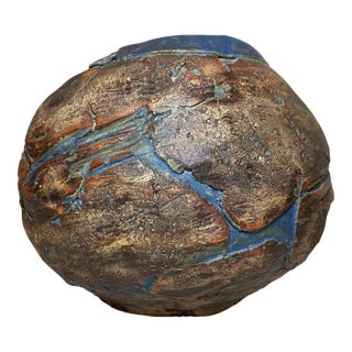 Vintage Handmade Bresler Studio Mid Century Modern Pottery Vase Sculpture For Sale