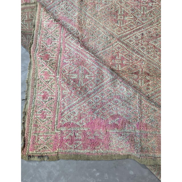 Textile Vintage Pink Moroccan Rug - 9.2 X 6.5 Ft For Sale - Image 7 of 8