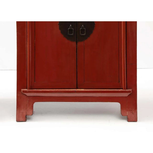 A Pair of Red Lacquer Cabinets For Sale - Image 4 of 8