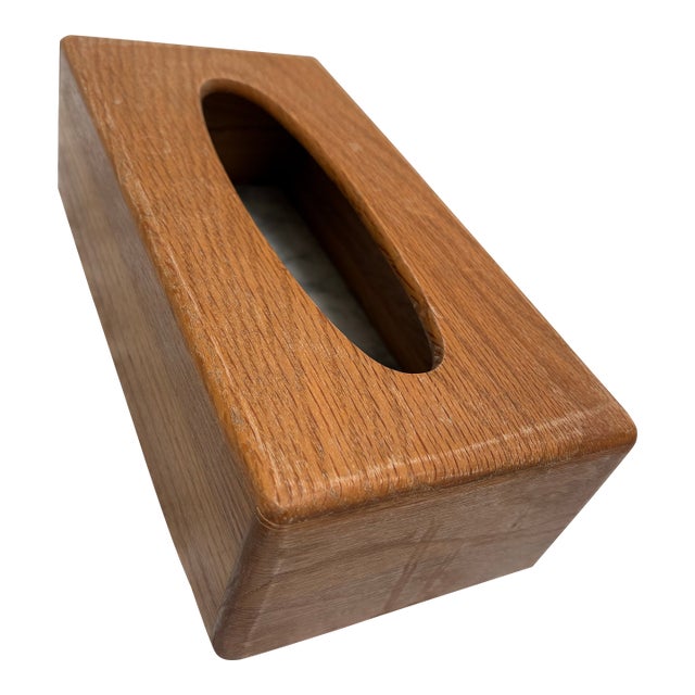 Vintage Americana Wood Tissue Box Cover For Sale