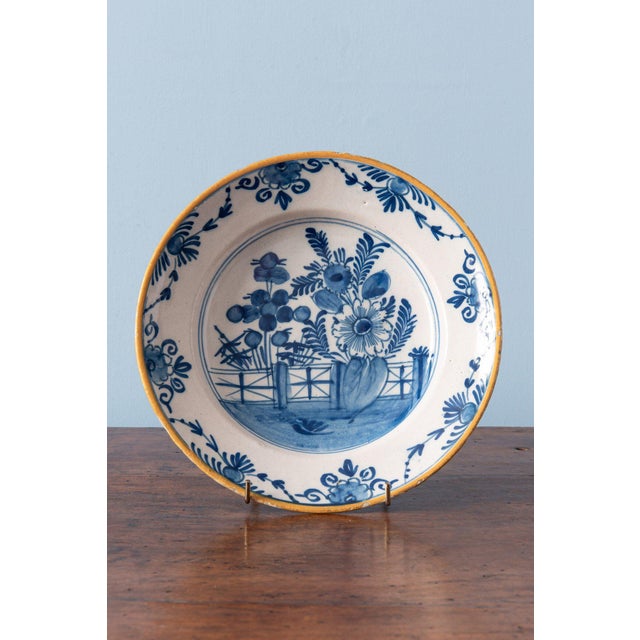 18th Century Dutch Delftware Blue and White Floral Plates, Set of 4 For Sale - Image 3 of 18
