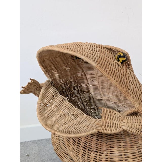 Wood Rattan Frog Magazine Rack by Mario Lopez Torres For Sale - Image 7 of 9