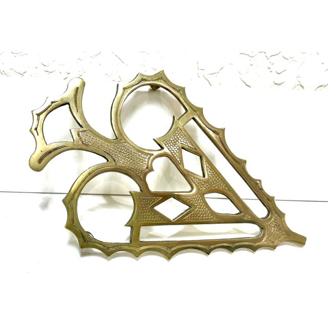 Vintage Brass Trivets - Set of Three For Sale - Image 4 of 4