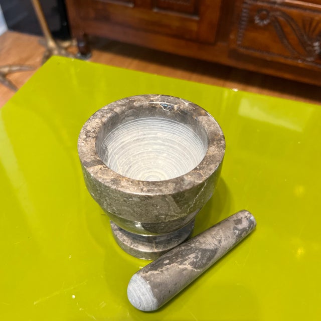 Mid-Century Modern 1960s Stone Mortar and Pestle For Sale - Image 3 of 6