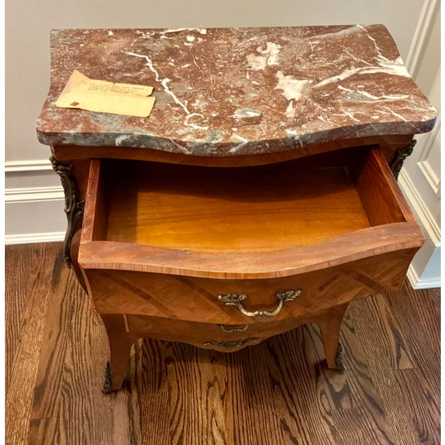 Early 20th Century Early 20th Century Louis XV Rosewood Bombé Chest, Aleppo Marble Top & Ormolu Mounts For Sale - Image 5 of 5
