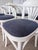 Vintage White Bentwood Dining Chairs with Blue Fabric Seats, 1970s, Set of 6 For Sale - Image 10 of 18