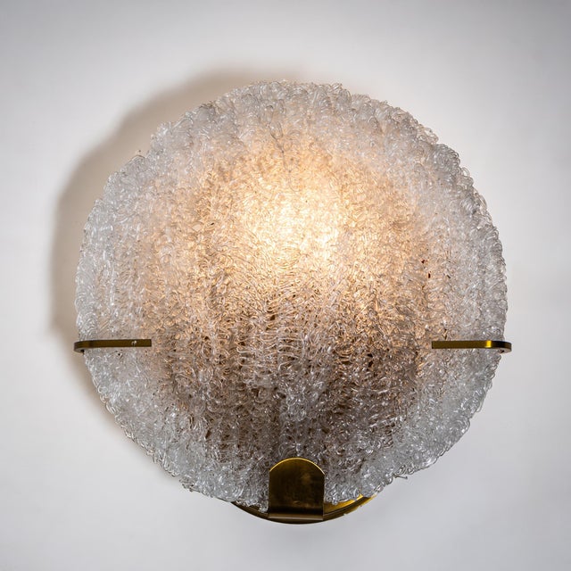 Mid-Century Modern Set of Five Wall Lights with Glass Shades, italy, Mid-20th Century For Sale - Image 3 of 10