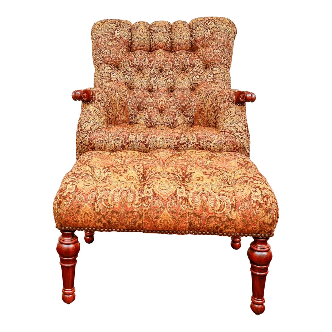 2000s Stickley Leopold s Chair and Ottoman Set 2 Pieces Chairish
