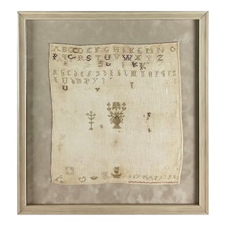 1798 Linen Alphabet Embroidery Sampler For Sale