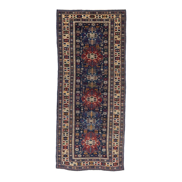 Antique Caucasian Shirvan Rug 4'1" X 9’10” For Sale