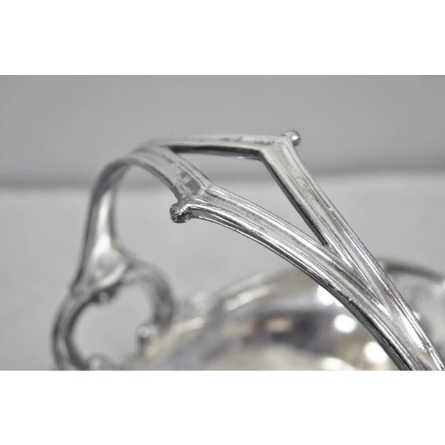 Antique Christofle Gallia French Art Nouveau Silver Plated Fruit Basket W Handle For Sale - Image 15 of 17