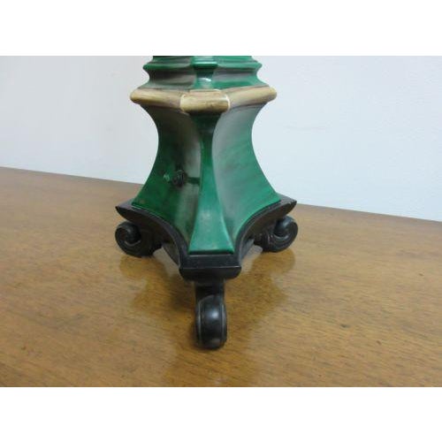 Vintage French Regency Mid Century Metal Painted Tall Table Lamp Light For Sale - Image 4 of 6