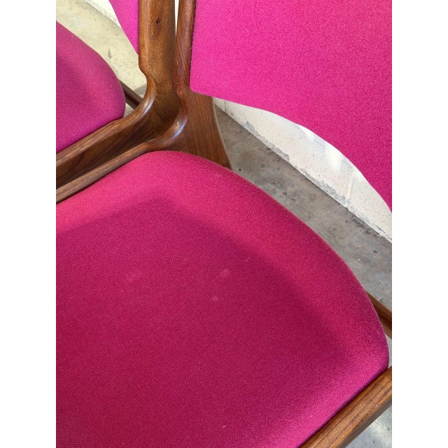 Wood Rosewood Dining Chairs in Style of Erik Buch Upholstered Mid-Century Seating Set of 6 Denmark 1960s For Sale - Image 7 of 10