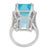 Mid Century 23.70 Carat Santa Maria Aquamarine Diamond Platinum Cocktail Ring, Size 7.25 For Sale In Los Angeles - Image 6 of 6