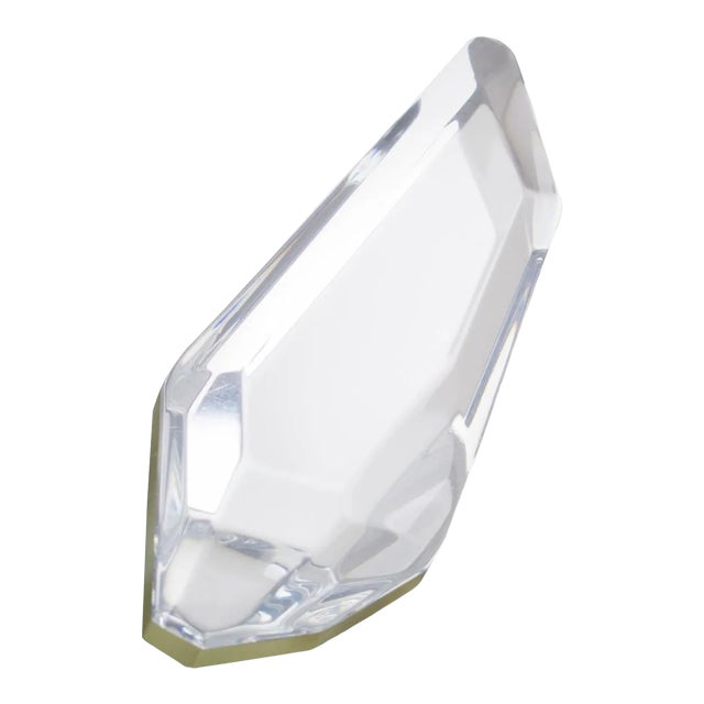 Kaso Oversized Silver Mirror Ice Cube Lucite Asymmetric Pin Brooch For Sale