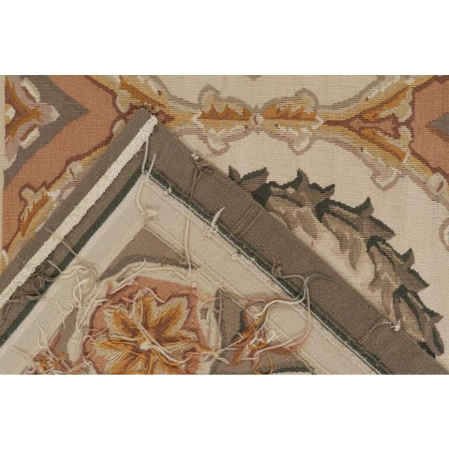 Textile 1980s Rug & Kilim’s Aubusson Style Flatweave With Medallions and Floral Patterns For Sale - Image 7 of 7