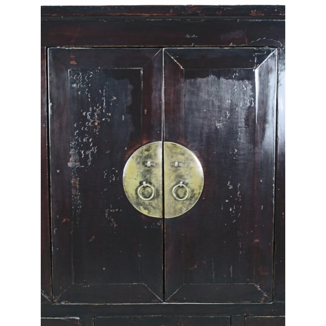 Dark Brown Chinese Antique Cabinet – 56 Inches Tall For Sale In Greensboro - Image 6 of 12