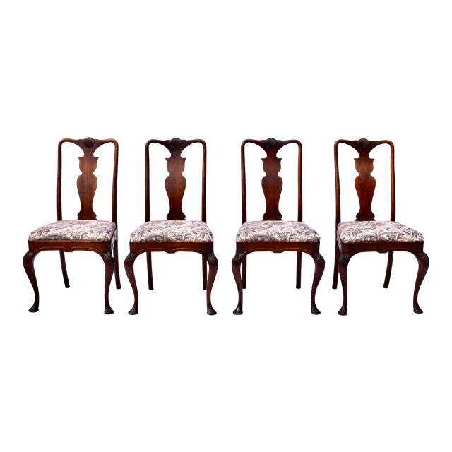 1930 S Queen Anne Style Walnut Dining Chairs Chairish