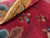 Galerie Shabab Collection Oval Mid-20th Century Handmade Chinese Art Deco Accent Rug in Red and Goldenrod For Sale - Image 9 of 9
