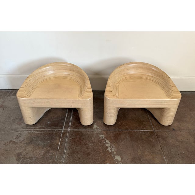 Organic Mid Century Modern Style Stacked Plywood Lounge Chairs For Sale - Image 9 of 13