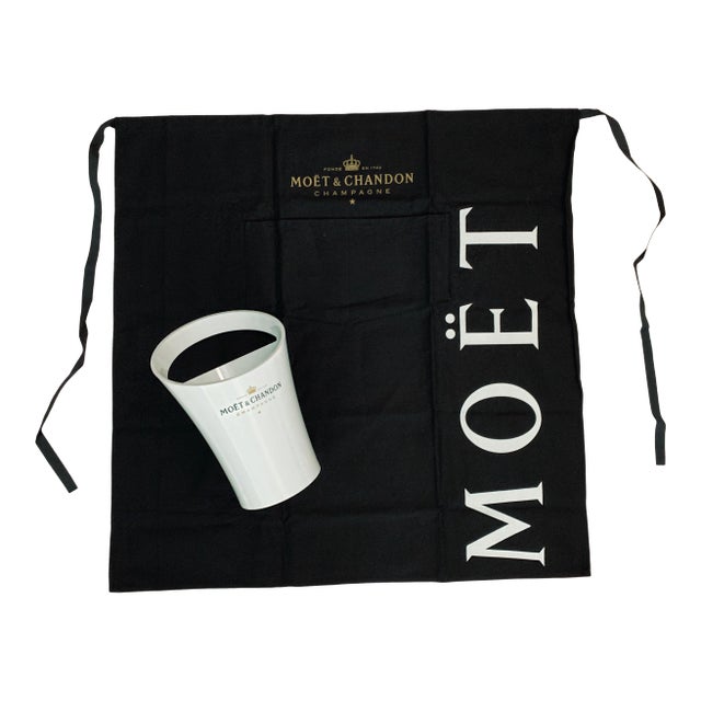 Moet & Chandon Champagne Bucket With Black Apron by Jean-Marc Gady - the 2 Pieces For Sale