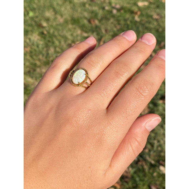 The 150th Avenue: Australian Opal Cocktail Ring in Yellow Gold For Sale - Image 10 of 10