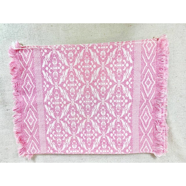Late 20th Century Vintage Pink Placemats and Table Runner-Set of 9 For Sale - Image 5 of 13