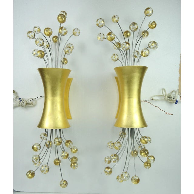 24k Gold Leaf "Pop" Sconces Designed by Fisher Weisman for Boyd Lighting - a Pair For Sale - Image 13 of 13