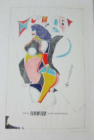 Richard Lindner, Vintage Modern Lithograph Poster 1960s Pop Art Mod Figure Pencil Signed, 1964