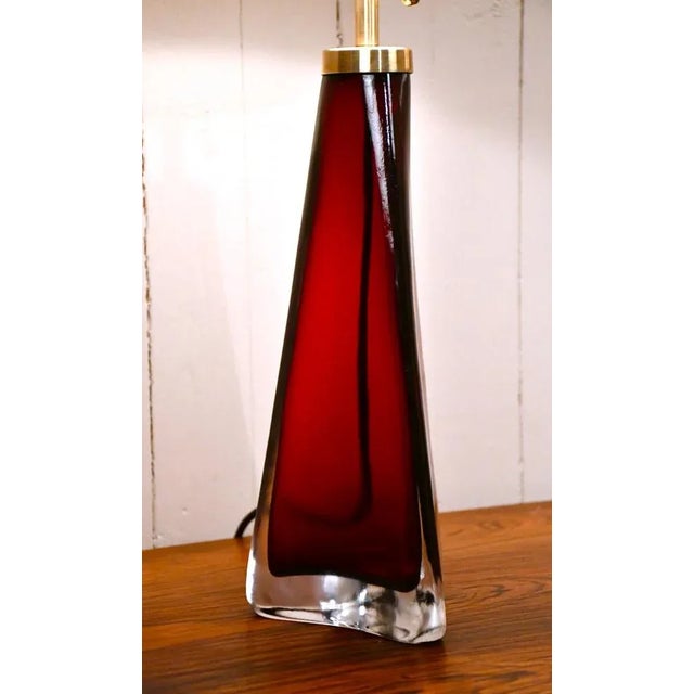 Large Swedish Art Glass Model Rd1319 Table Lamps by Carl Fagerlund for Orrefors, 1950s, Set of 2 For Sale - Image 3 of 11