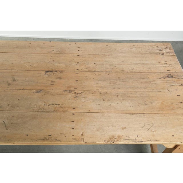 Antique Pinewood Farmhouse Dining Table For Sale - Image 6 of 15