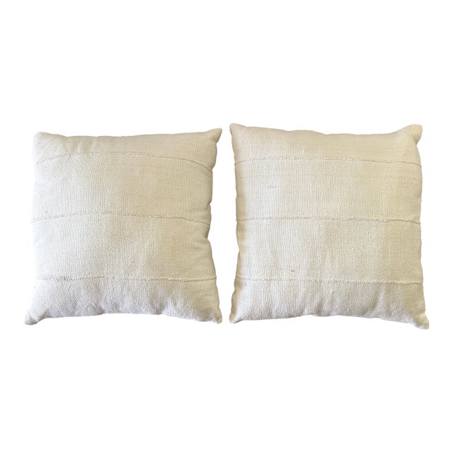 Mud Cloth Throw Pillows Set of Two For Sale