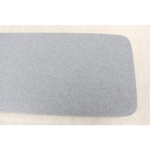 Danish Modern Busk+Hertzog for Softline Large Opera Pouf in Nickel Gray Wool For Sale - Image 9 of 12