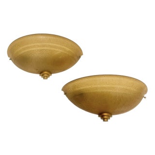 English Art Deco Amber Wall Sconces by Chrystex, 1930s, Set of 2 For Sale