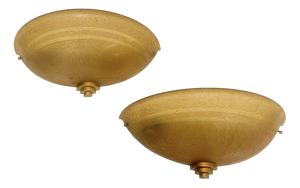 English Art Deco Amber Wall Sconces by Chrystex, 1930s, Set of 2