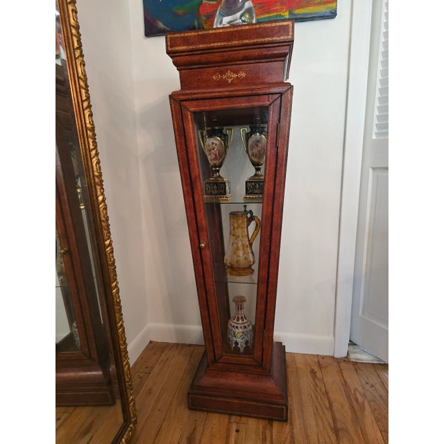 Vintage Jacques Adnet Style Leather Bound Pedestal For Sale - Image 9 of 10