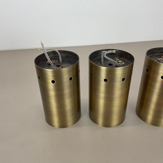 Contemporary Minimalist Brass Hole Pattern Tube Wall Sconces, Italy, 1970s, Set of 2 For Sale - Image 3 of 18
