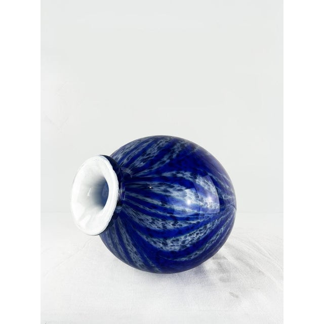 Vintage Cobalt Blue Murano Glass Bowl with Abstract Animal Pattern, 1980s For Sale - Image 6 of 14