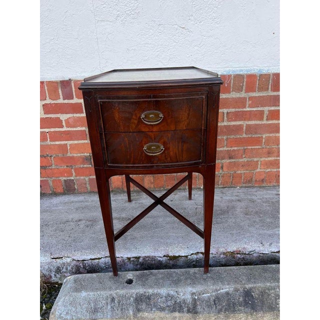 Antique Early 20th Century Federal Style Flame Mahogany Side Table With X Base For Sale - Image 11 of 11