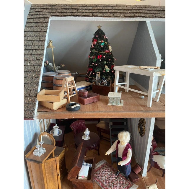 Late 20th Century Custom Handcrafted "Antique Store" Dollhouse With 200+ Miniatures For Sale - Image 5 of 7