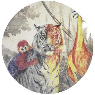 Nicolette Mayer Arcadia Tiger 16" Round Pebble Placemats, Set of 4 For Sale