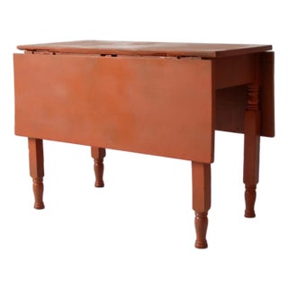 Antique Painted Primitive Drop Leaf Table For Sale